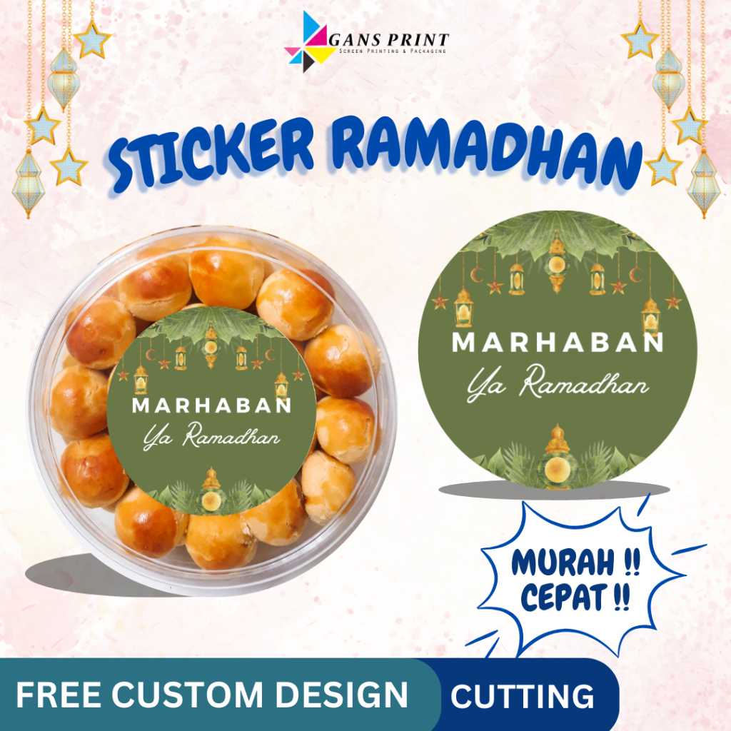 

[GANSPRINT.ID] HARGA TERTERA UNTUK 1 PACK ISI 77PCS 4CM. LABEL STICKER RAMADHAN PUASA ISLAM. STICKER TOPLES KUE. FREE CUSTOM FREE CUTTING. VINYL SUSU/TRANSPARAN/HOLOGRAM