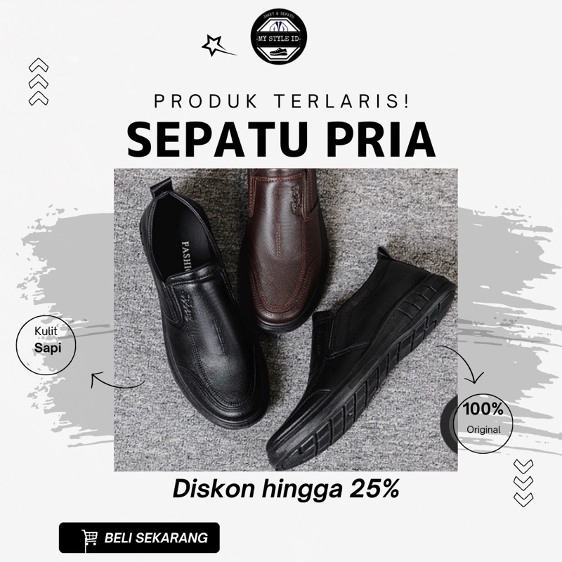 Sepatu Kerja Pria Import Spatu Pesta Kantor Pentofel Terbaru 2024