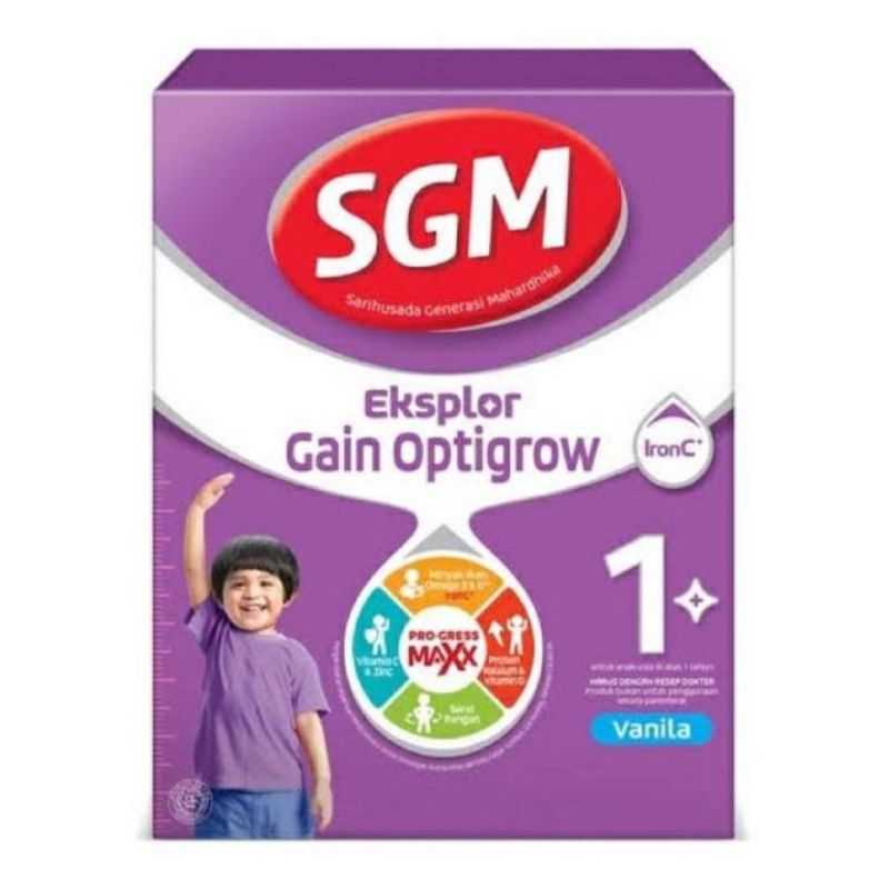 SGM Eksplor Gain Optigrow 400g Rasa Vanila | SGM Gain Optigrow 1+ 400g | SGM Eksplor Gain Optigrow 4