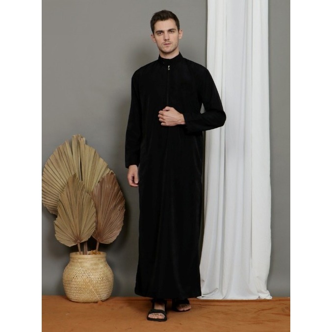 Jubah Pria Dewasa Motif Polos - Gamis Muslim Saudi Terlaris - Baju Koko Cowok Lengan Panjang