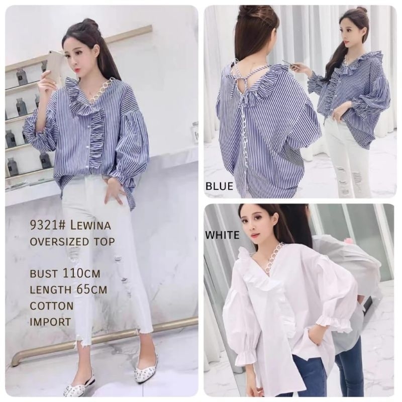 IMPORT BLOUSE 9321 3M THREE M TM LEWINA OVERSIZED TOP FASHION