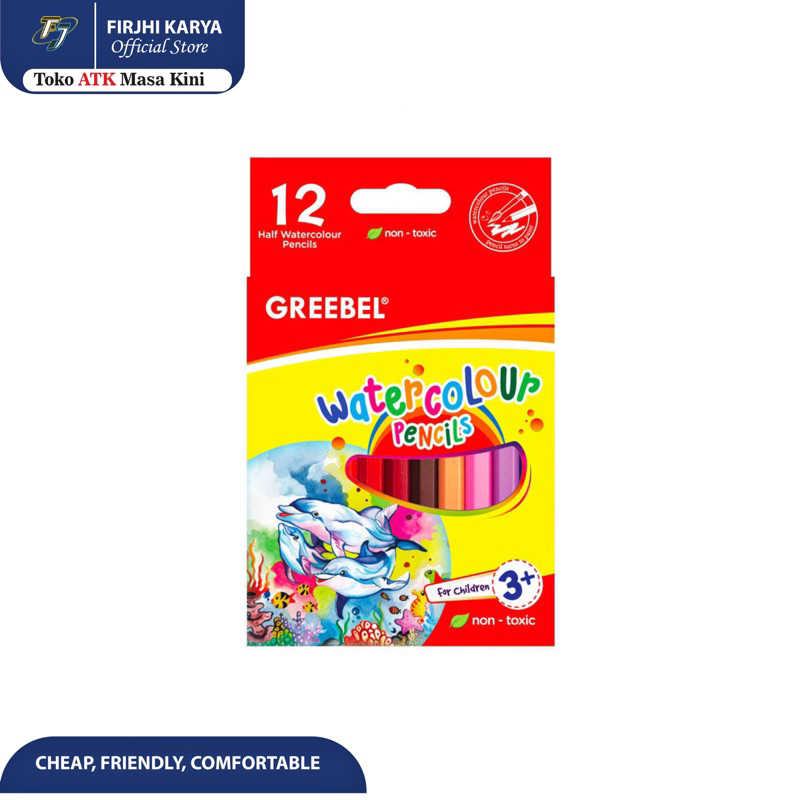 Pensil Warna Greebel Water Colour 12Mini - Water Colour Pensil 12 Mini