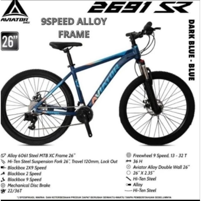 Sepeda Mtb 26 Pasific exotic aviator 2691SR 2691 SR alloy / alumunium