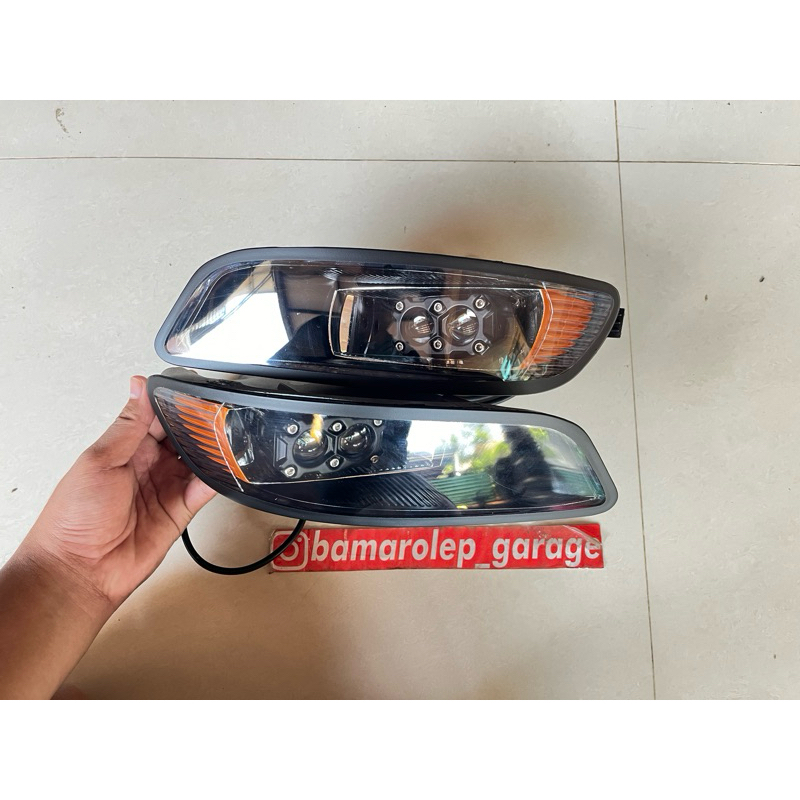 Foglamp LED custom kijang kapsul 2003-2004 2 lensa