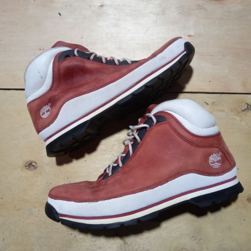 sepatu pria boots Timberland merah maroon