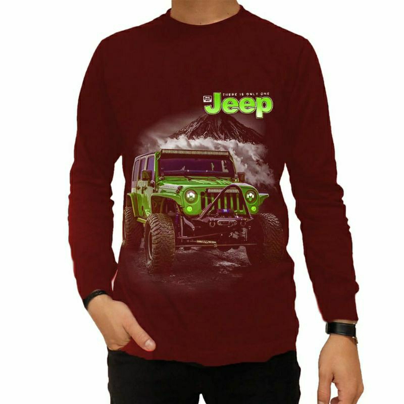 Kaos Distro Cowok Dewasa Lengan Panjang Original Terbaru Motif Motor Jeep Baju Pria Keren Kekinian T
