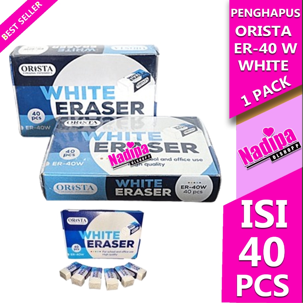 

PENGHAPUS ORISTA WHITE ERASER ER-40W I PAK ISI 40 PCS NADIPA OLSHOPP