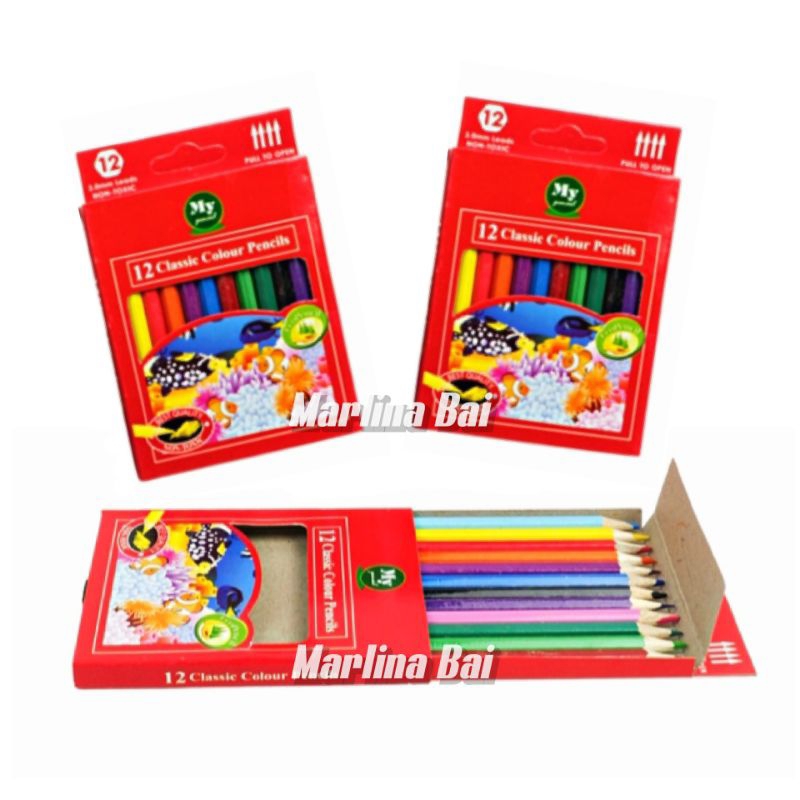 

Pensil Warna My Pencil 12 Classic Colour Pencils Pendek Mini 3.0mm
