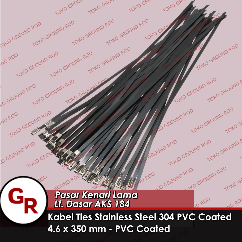 4,6 X 350 MM - PVC COATED Stainless Steel Cable Ties - Kabel Tis
