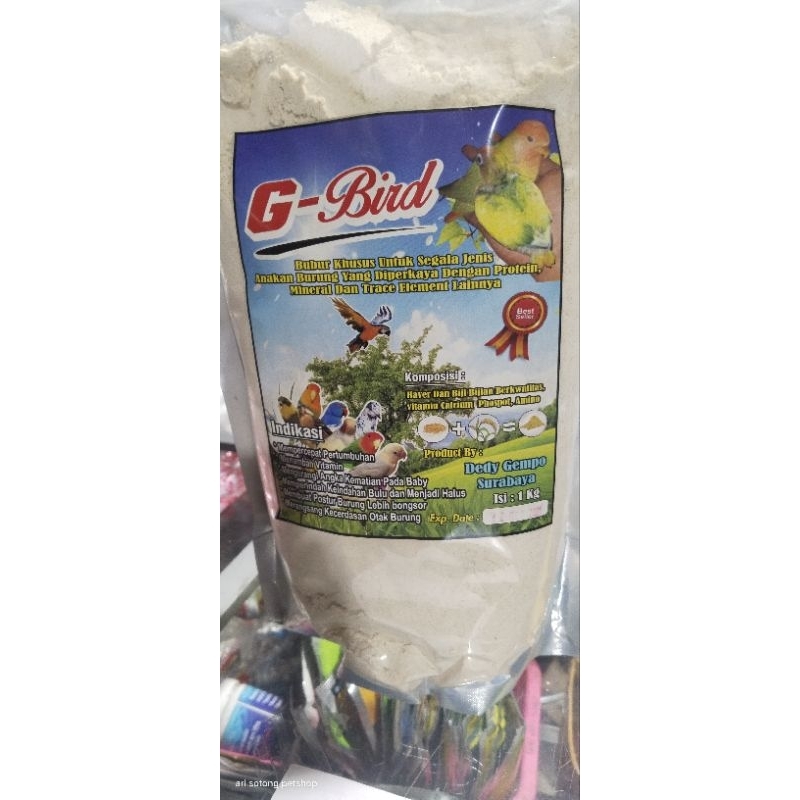 Mr.Kasacil - Bubur Lolohan G-Bird 1Kg Pakan Anakan Burung Lovebird Kenari Murai Nuri