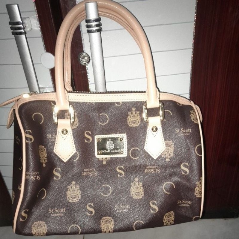 handbag St.SCOTT LONDON tas Branded original kulit (dapat bonus 1 tas cantik) besi embos like new pr