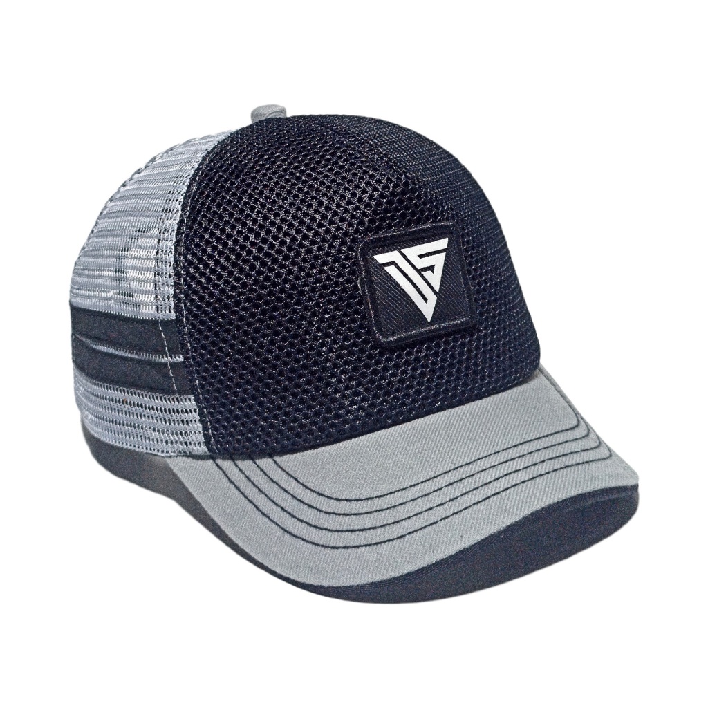 Topi Trucker lidah Pendek Topi Pria Trucker Jaring Original Hitam Abu Topi jaring Pria