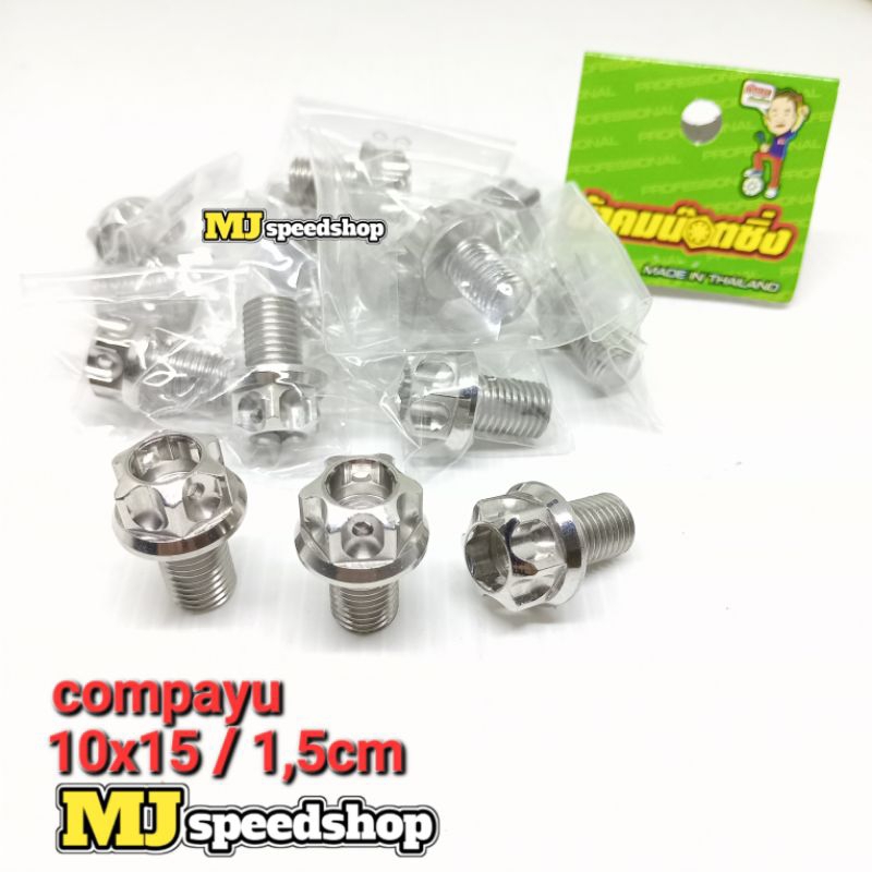 Baut 14 probolt 10x15 stainless compayu thailand m10x15 panjang 1,5cm