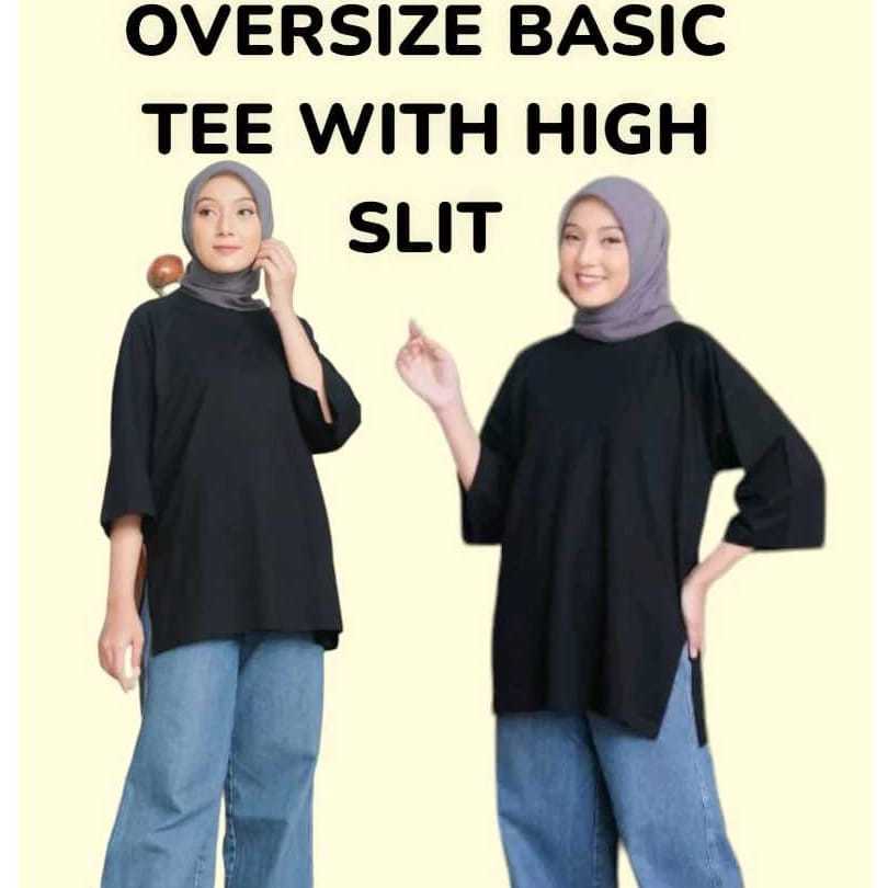 Atasan Baju Kaos Oversize Wanita Muslim Top Basic Polos Premium Terbaru Kekinian Atasan Oversize Wan
