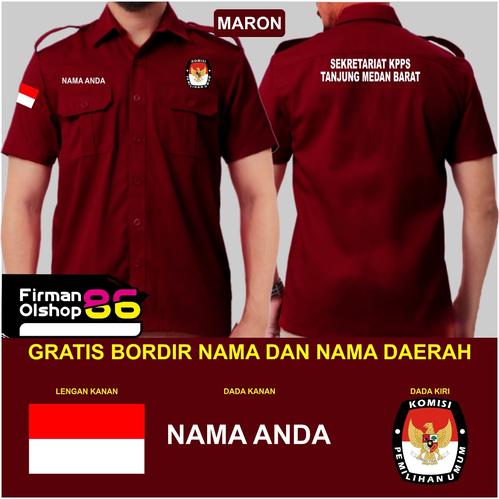 BIG SIZE Kemeja KPPS LENGAN PENDEK baju KPPS LENGAN PANJANG KPPS kemeja KPPS Kelompok penyelenggara 