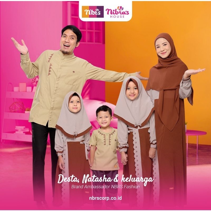 Nibras Sarimbit Creative Brown Fashion Muslim Baju Couple Pasangan Nibras Baju Couple Keluarga
