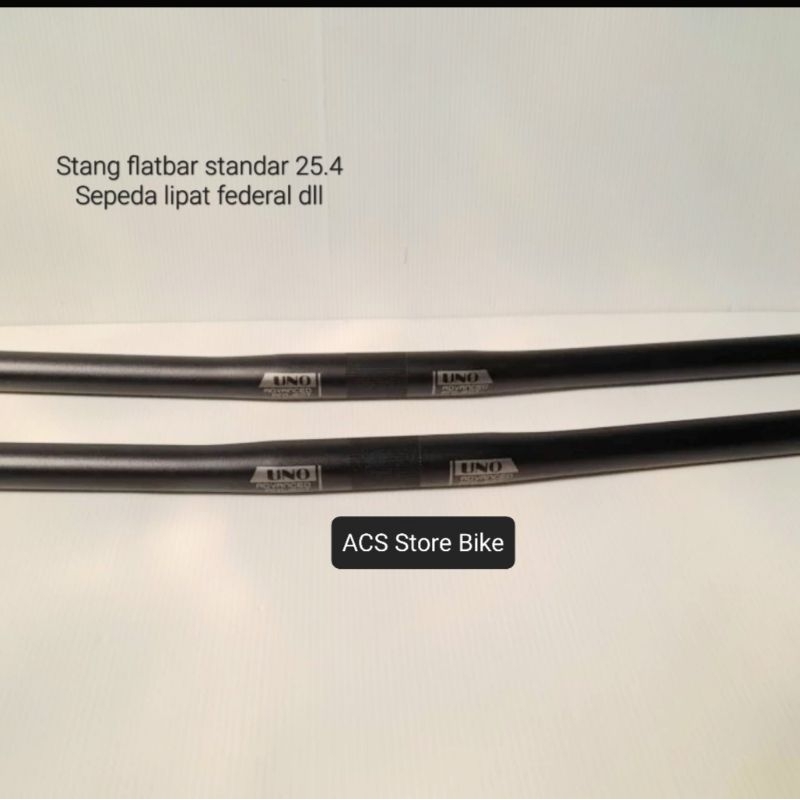 STANG SEPEDA FLATBAR LURUS UNO UKURAN STANDAR 25.4 ALLOY HANDLEBAR SEPEDA LIPAT FEDERAL HITAM 640mm