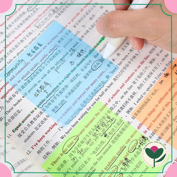 

Sticky notes transparan warna warni kertas memo untuk menulis notes catatan di buku MK1543