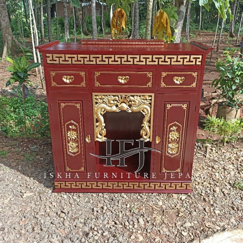 MEJA SEMBAYANG UKIR NAGA_MEJA SEMBAYANG DEWA_MEJA ALTAR KAYU JATI