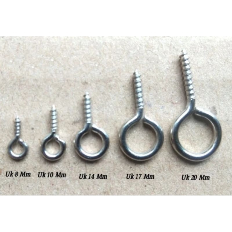 Paku Sekrup Ulir Gantungan Dinding Bulat Stainless