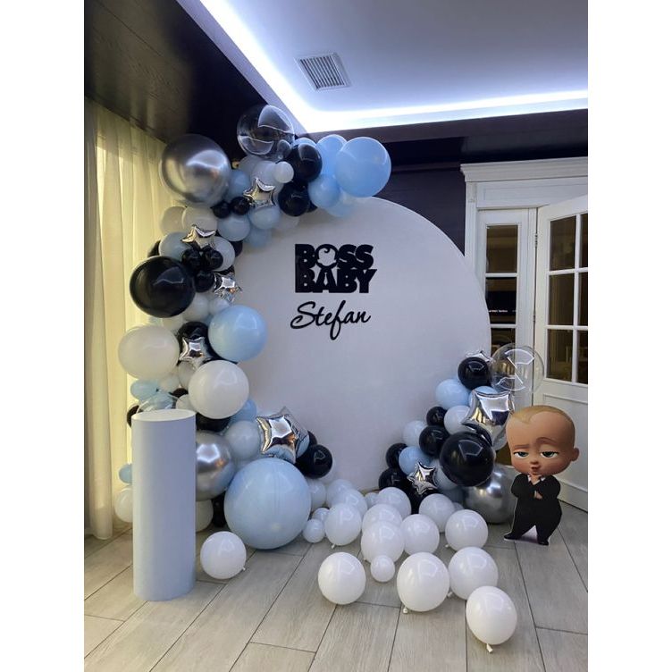 Dekorasi Ulang Tahun Backdrop Sterofom Baby Boss