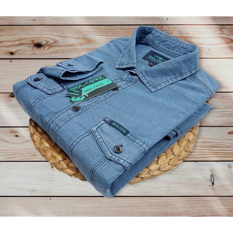 Baju levis lengan panjang kemeja pria murah trendy terlaris