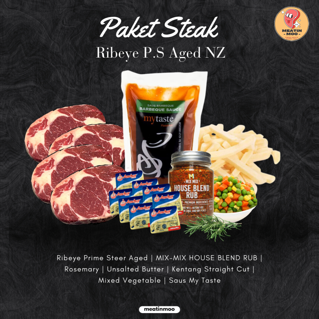 

Paket Steak Ribeye Prime Steer Aged | Paket Steak Ribeye Premium | Kualitas Daging diatas Grade A
