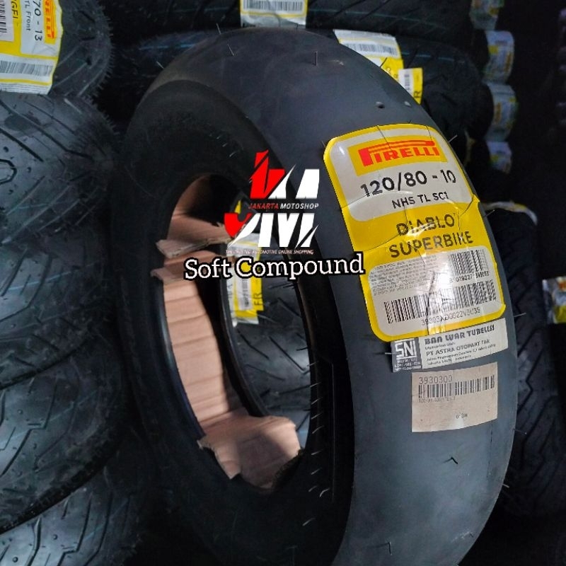 Ban SLICK Pirelli Superbike 120/80-10 (Tubless) For LX V S
