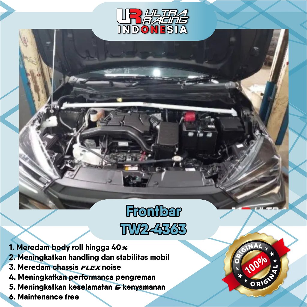 Aksesoris Stabiliser ULTRA RACING Safety Bar - Frontbar Front Strutbar 2 Points - Perodua Axia Toyot