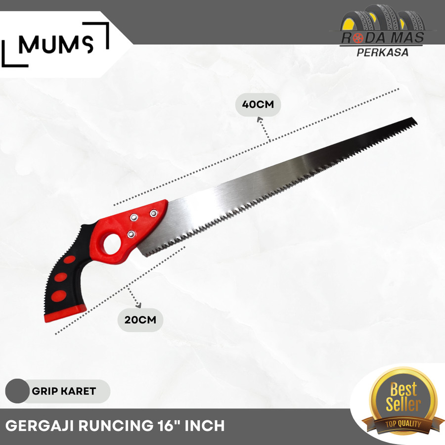 Gergaji Runcing Lancip Teflon Potong Kayu Triplek Kikir Mesin 16" Inch Gergaji Pemotong Ranting Daha