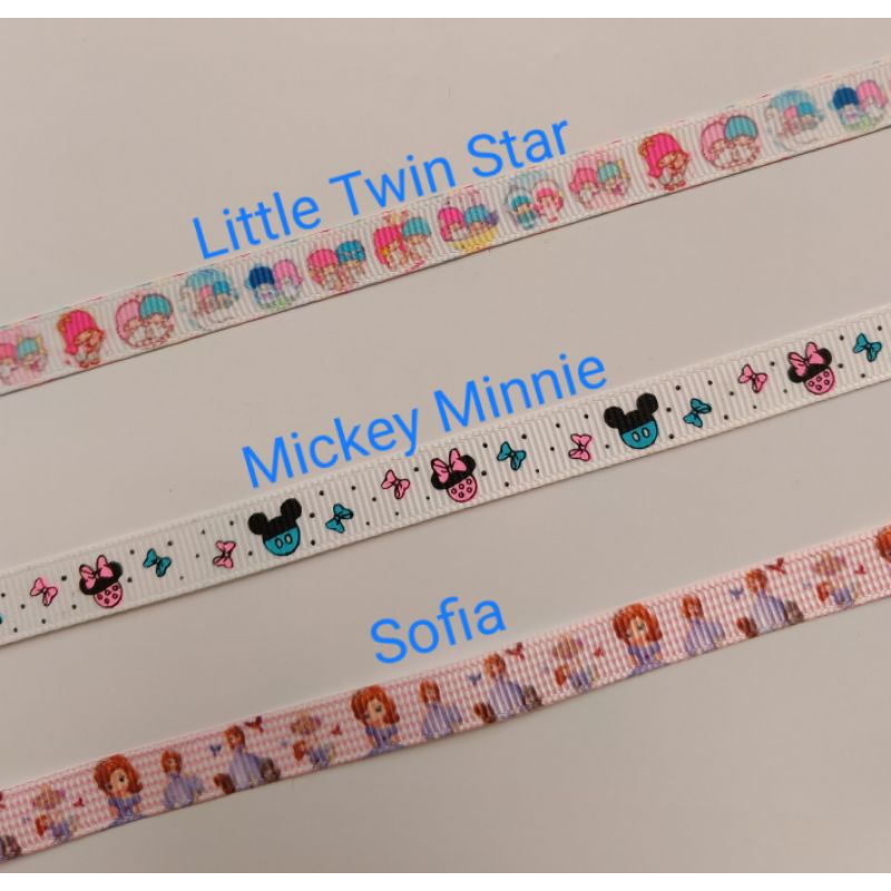 

Pita Grosgrain 3/8" Little Twin Star - Mickey Minnie - Sofia