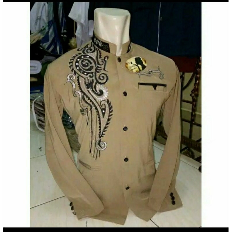 jasko bordir mewah model terbaru 2024 jasko/jaskoko baju muslim pria warna pemda bordir exlusive