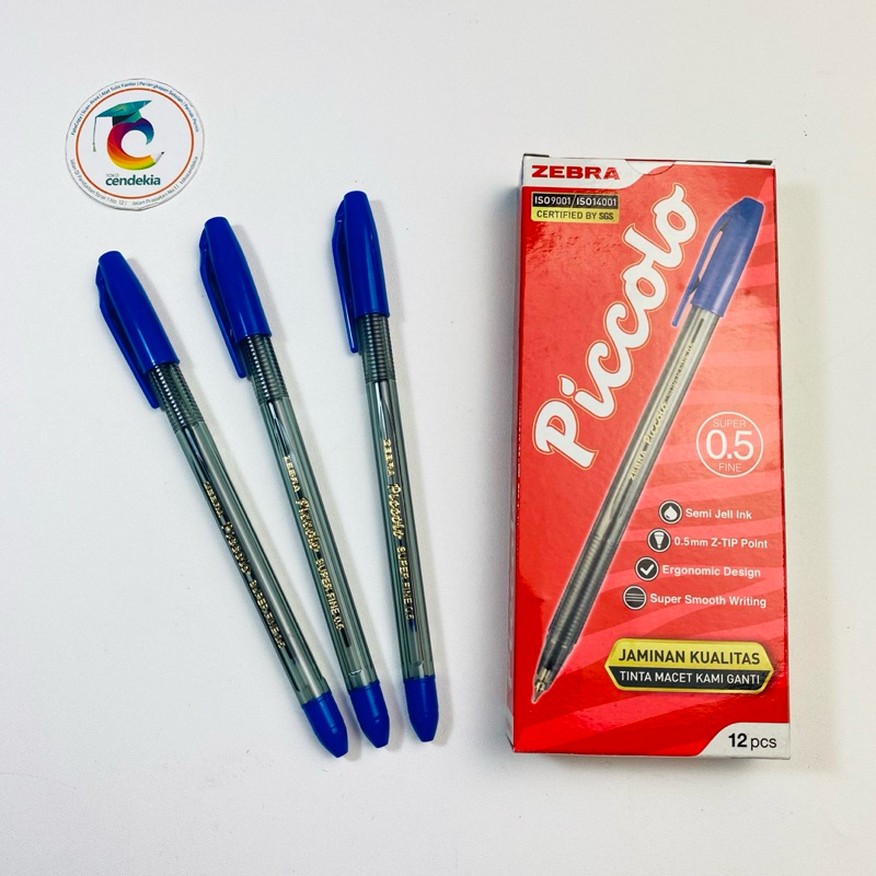 

Pulpen ZEBRA Piccolo 0.5mm Biru - 12 pcs