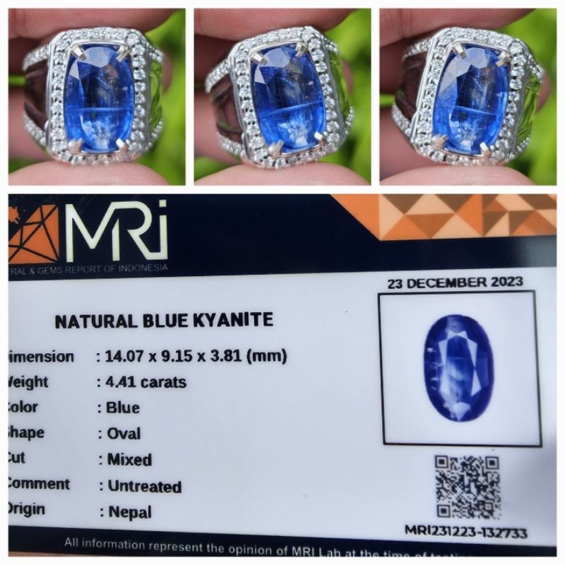 Natural Blue Kyanite Top Luster Memo 4.41 crt