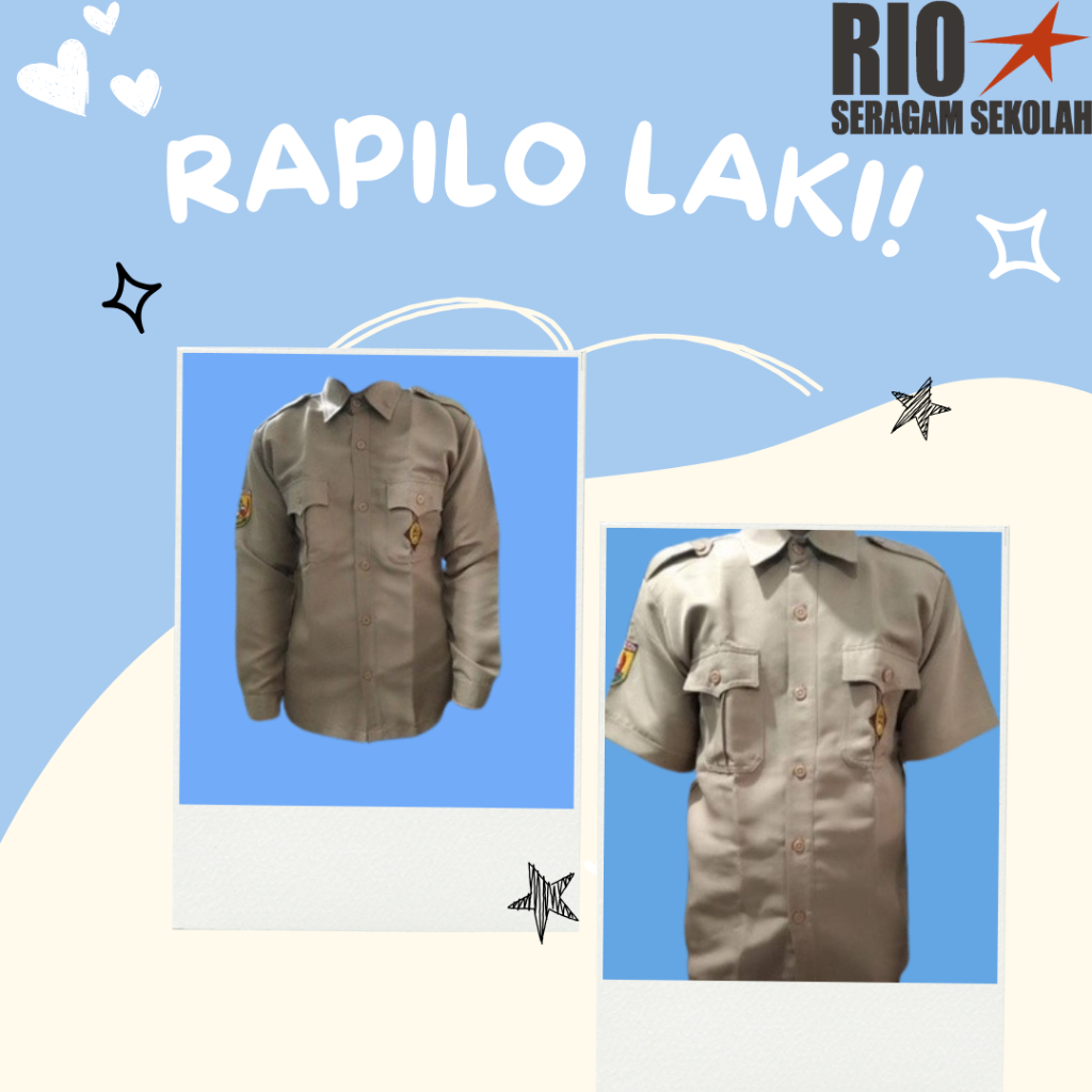 RIO KEMEJA, BAJU PRAMUKA, BAJU PRAMUKA GURU LAKI LAKI, KEMEJA LAPANGAN, BAJU PRAMUKA SMA, BIG SIZE