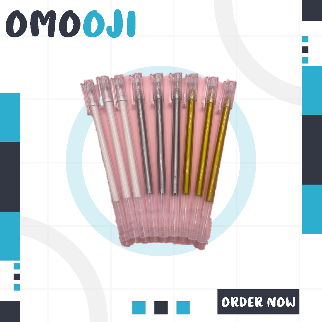 

Omooji - Pulpen Tinta Warna Putih/Emas/Silver Gel Ink Pen Metalic Pen S118