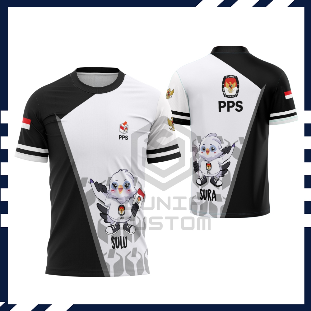 Baju PPS | Kaos Baju Jersey PPS Pemilu 2024 Fullprint | Kaos Polo KPU Pemilu 2024