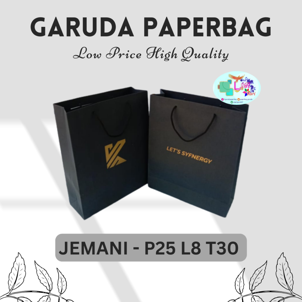 

Paper Bag Custom , Paperbag Hitam Murah , Paperbag Toko Size Medium Plus Cetak Sablon