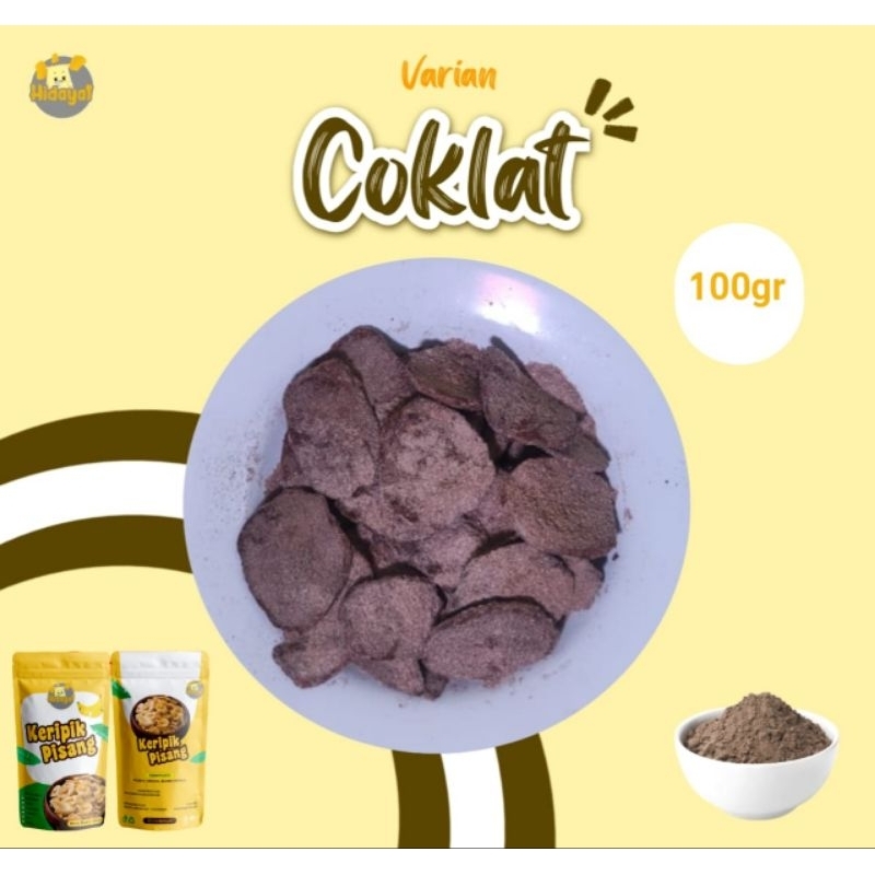 

Kripik Pisang Hidayat Varian Coklat 100Gr