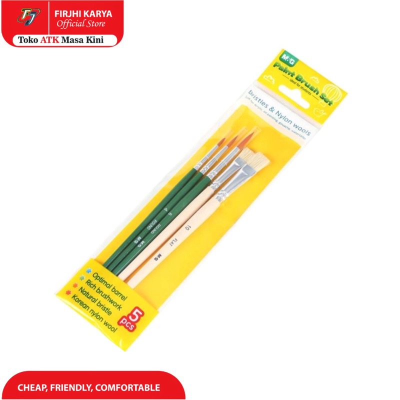 

Paint Brush Set 5pcs (3pcs Water Color Brush and 2pcs Gouache Brush) - M&G