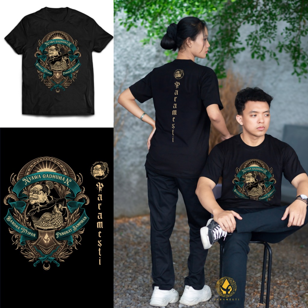 Paramesti Kaos Jawa wayang Bagong Tshirt Budaya Jawa pria pitutur filsafat kata kata pramesti Origin
