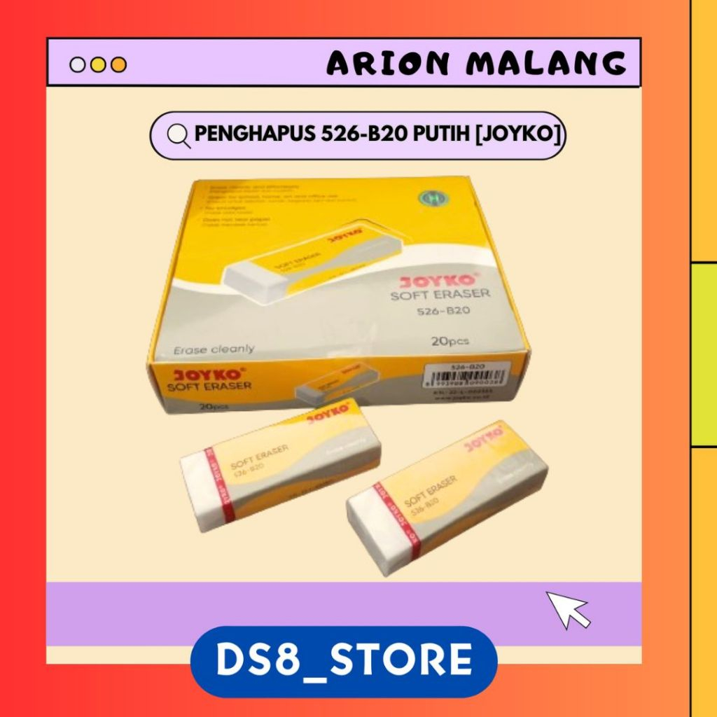 

Penghapus Pensil / Eraser Putih Besar Joyko 526-B20