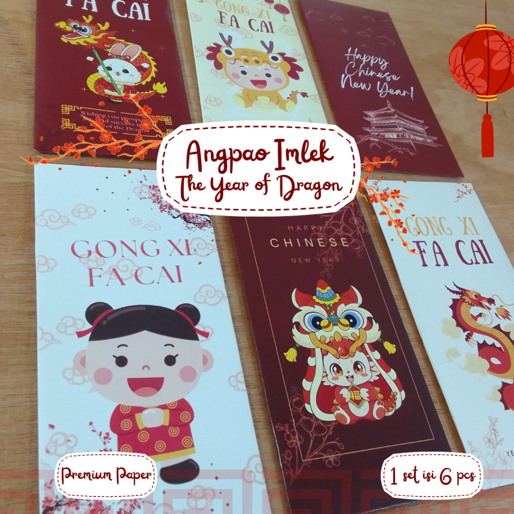 

Angpao Imlek 2024 The Year of Dragon Custom TANPA PO Bahan Kertas Premium Murah