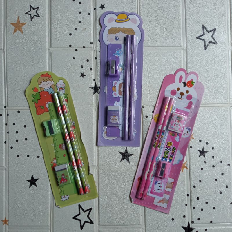 

NANSTORE | Set Alat Tulis Anak Sekolah 4in1 - Perlengkapan Sekolah dan Kantor - Hadiah Teman/Bestie Sekolah