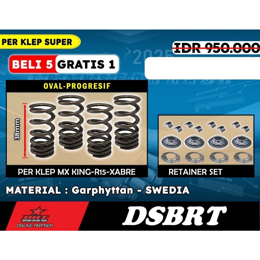 PER KLEP BRT + RETAINER JUPITER MX KING R15 VIXION NVL NVA XABRE R25