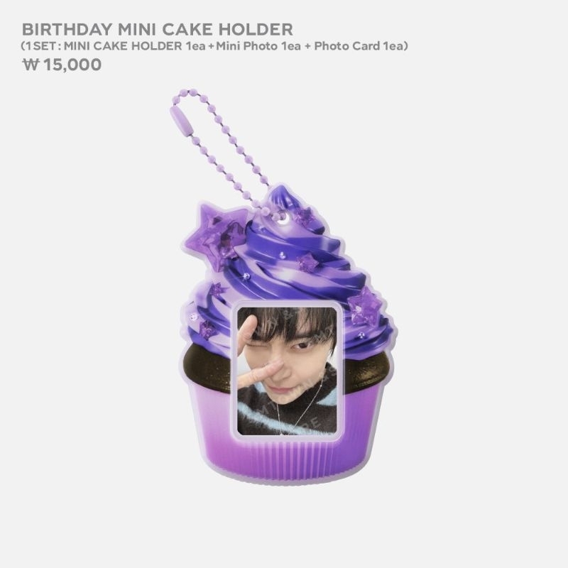 [Baca Deskripsi] PO SM ARTISTS Birthday PC Card Mini Cake Holder Pendant Necklace Official MD / changmin tvxq jungwoo nct 127 wendy red velvet ten wayv jaehyun