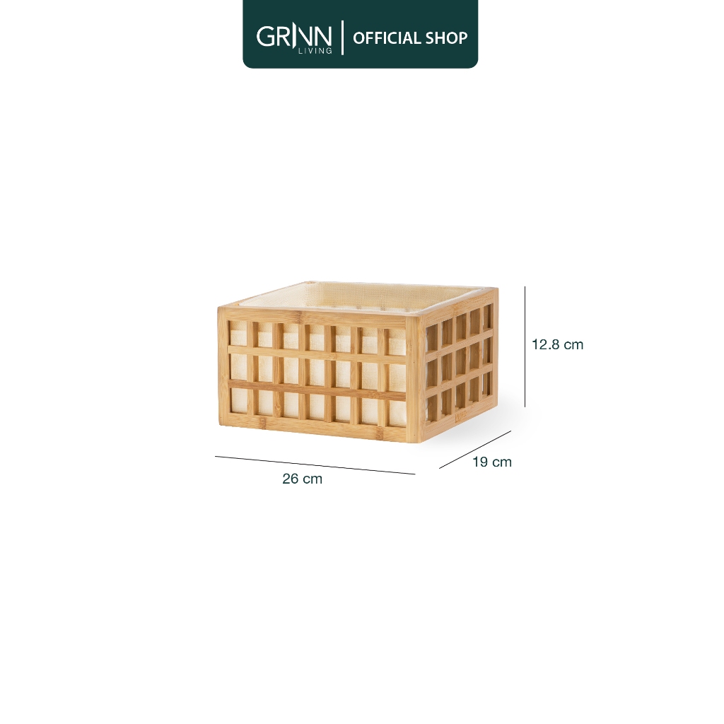 Grinn Living Yuka Bamboo Storage Small / Basket Organizer / Keranjang Penyimpanan Serbaguna