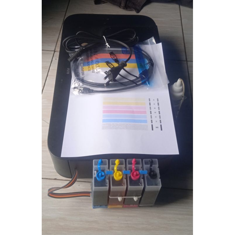 Printer Canon ip2770 sudah infus tinta full 4 warna hasil normal second