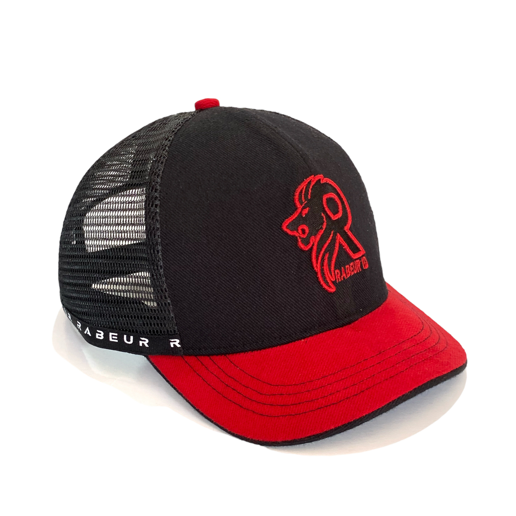 Topi Trucker lidah Pendek Topi Pria Trucker Jaring Hitam Merah Topi jaring Pria