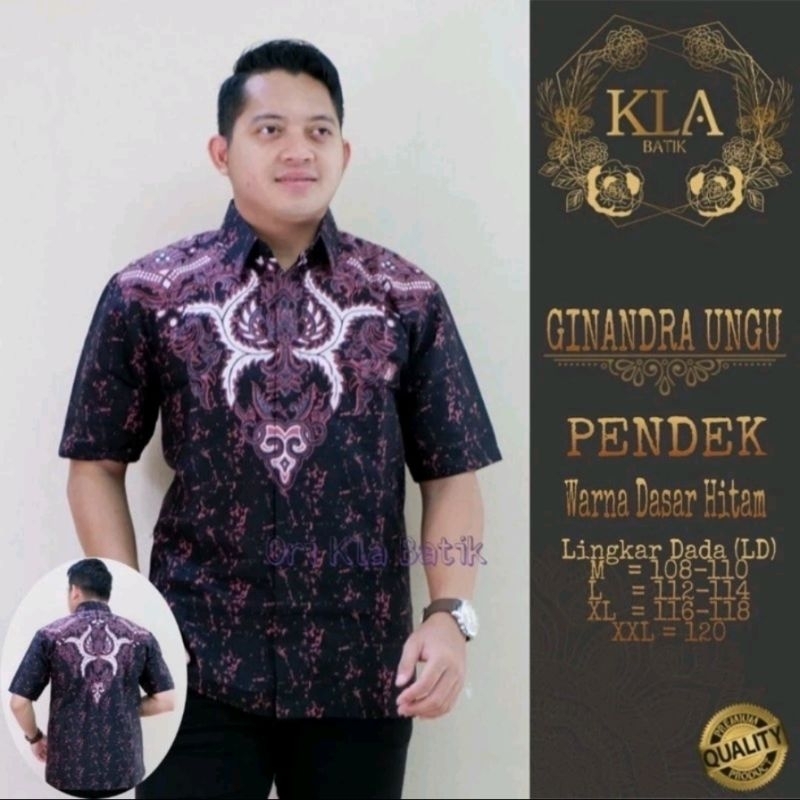 kemeja batik pria ungu